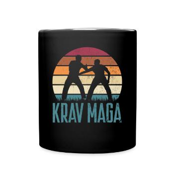 Martial Arts Self Defense Krav Maga Silhouette - Tasse einfarbig - Schwarz - Vorne