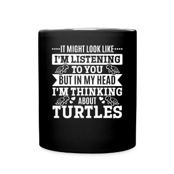 Drôle de tortue Citation Tortues de mer - Mug uni - noir - Devant