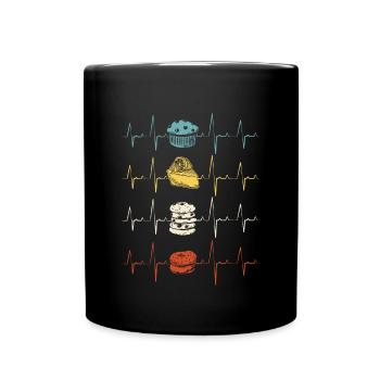 Pastry Chef Baking Baker Muffin Heartbeat - Tasse einfarbig - Schwarz - Vorne