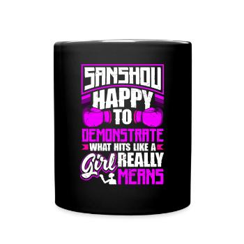 Chinese Martial Arts Chinese Boxing Sanshou - Tasse einfarbig - Schwarz - Vorne