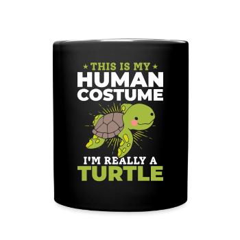 Süße Schildkröte - Das ist mein menschliches - Tasse einfarbig - Schwarz - Vorne
