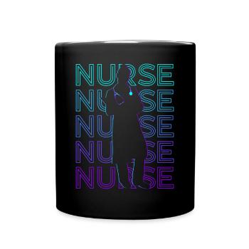 Nurse RN Nursing Retro - Full Colour Mug - black - Front