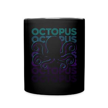 Octopus Rétro - Mug uni - noir - Devant
