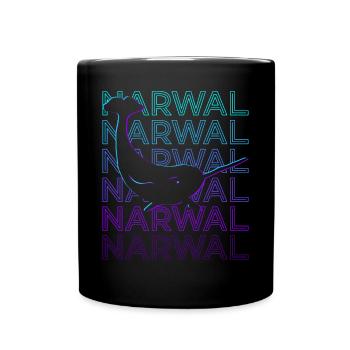 Narwal Narwhal Retro - Tasse einfarbig - Schwarz - Vorne