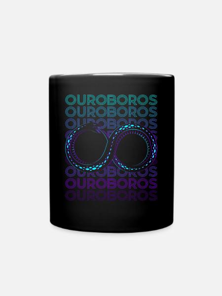 Ouroboros Serpent Uroboros Rétro égyptien ancien - Mug uni - noir
