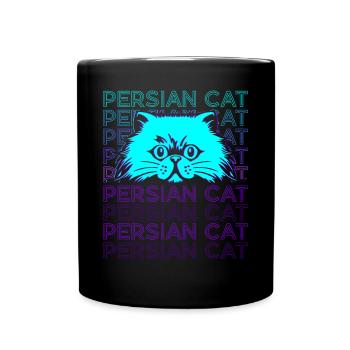 Persian Cat Retro - Full Colour Mug - black - Front