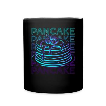 Pfannkuchen Retro - Tasse einfarbig - Schwarz - Vorne