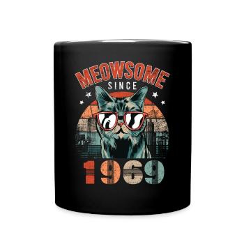 Meowsome 1969 Année de naissance 1969 Anniversaire du chat - Mug uni - noir - Devant