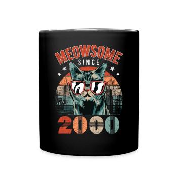 Meowsome 2000 Année de naissance 2000 Chat Anniversaire - Mug uni - noir - Devant