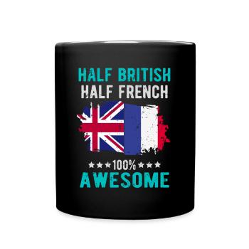Halb Brite Halb Brite - Tasse einfarbig - Schwarz - Vorne