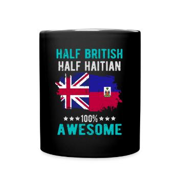 Half British Half Haitian - Full Colour Mug - black - Front