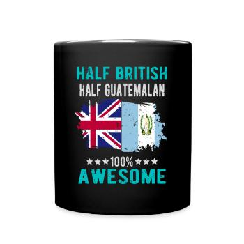 Moitié britannique moitié guatémaltèque - Mug uni - noir - Devant