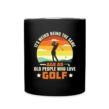 Grandfather Dad Amateur Golf Humor Grandpa Old - Full Colour Mug - black - Front