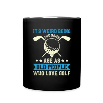 Grandfather Dad Amateur Golf Humor Grandpa Old - Full Colour Mug - black - Front