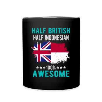 Moitié britannique moitié indonésienne - Mug uni - noir - Devant