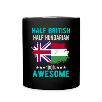 Halb Brite Halb Ungar - Tasse einfarbig - Schwarz - Vorne