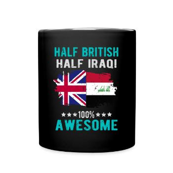 Half British Half Iraki - Full Colour Mug - black - Front