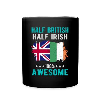 Halb Brite Halb Ire - Tasse einfarbig - Schwarz - Vorne
