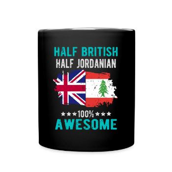 Moitié britannique moitié jordanien - Mug uni - noir - Devant