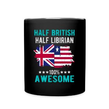 Half British Half Libyan - Full Colour Mug - black - Front