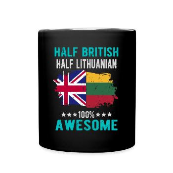 Moitié britannique moitié lituanien - Mug uni - noir - Devant