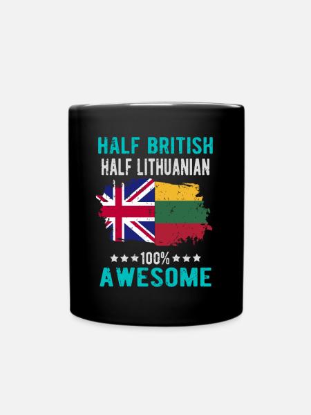 Halb Brite Halb Litauer - Tasse einfarbig - Schwarz