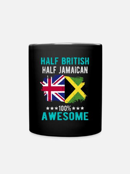 Half British Half Jamaican - Full Colour Mug - black