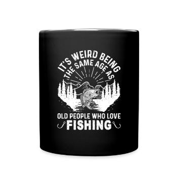 Großvater Papa Angeln Amateur Humor Alter Opa - Tasse einfarbig - Schwarz - Vorne