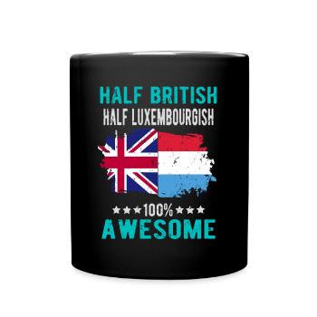 Moitié britannique moitié luxembourgeois - Mug uni - noir - Devant