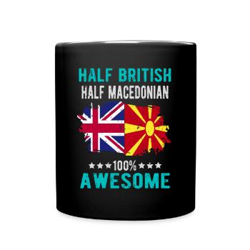 Moitié britannique moitié macédonien - Mug uni - noir - Devant
