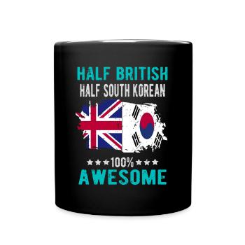 Moitié Britannique moitié Sud-Coréens - Mug uni - noir - Devant