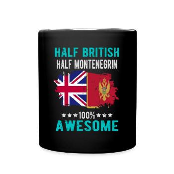 Halb Brite Halb Montenegriner - Tasse einfarbig - Schwarz - Vorne