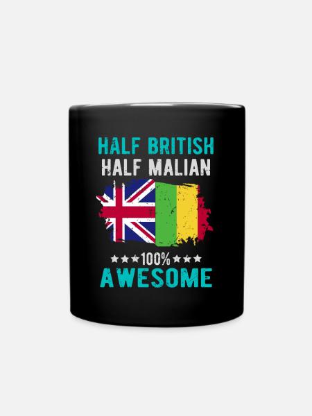 Moitié britannique moitié maliens - Mug uni - noir