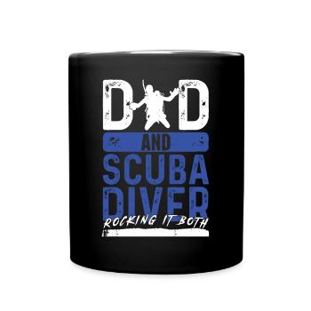 Deep Underwater Snorkeling Diver Lifestyle - Full Colour Mug - black - Front