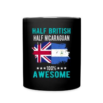 Halb Brite Halb Nicaraguaner - Tasse einfarbig - Schwarz - Vorne