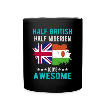 Half British Half Nigrer - Full Colour Mug - black - Front