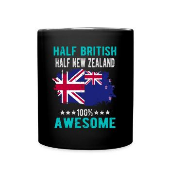 Moitié britannique moitié néo-zélandais - Mug uni - noir - Devant