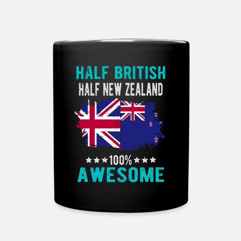 Half British Half New Zealander - Full Colour Mug - black