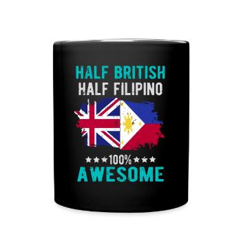 Moitié britannique moitié philippin - Mug uni - noir - Devant