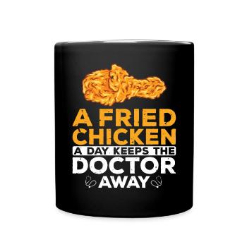 Brathähnchen Lifestyle Foodaholic Fast Food Gesche - Tasse einfarbig - Schwarz - Vorne