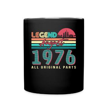 Vintage 1976 August - Tasse einfarbig - Schwarz - Vorne