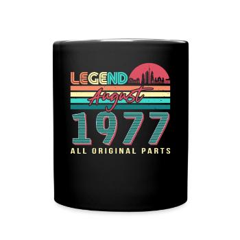 Vintage 1977 August - Tasse einfarbig - Schwarz - Vorne