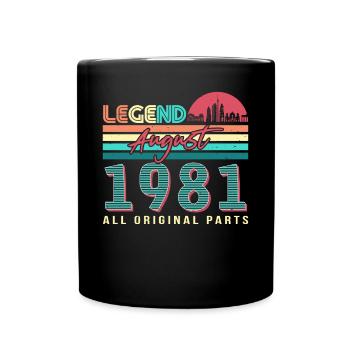 Retro 1981 August - Full Colour Mug - black - Front