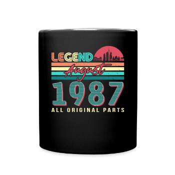 Baujahr 1987 Im August - Tasse einfarbig - Schwarz - Vorne