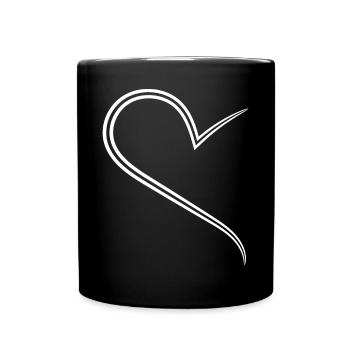 Façon demi-cœur simple - Mug uni - noir - Devant