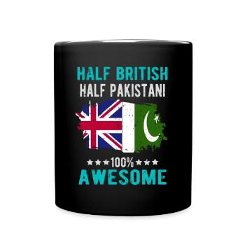 Half British Half Pakistanis - Full Colour Mug - black - Front