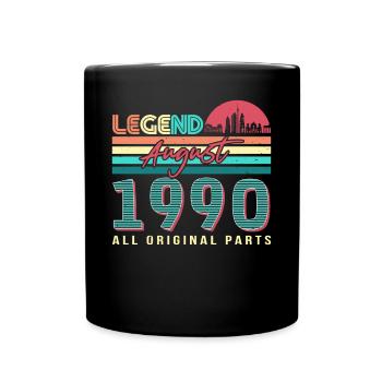 Born in August 1990 - Full Colour Mug - black - Front