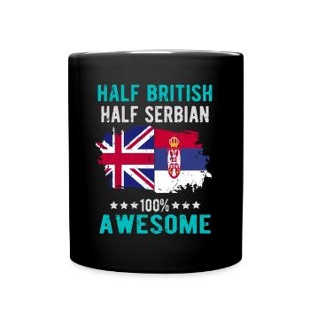 Mi-Britannique, mi-serbe - Mug uni - noir - Devant