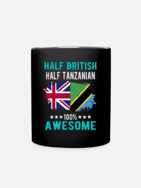 Halb Brite Halb Tansanier - Tasse einfarbig - Schwarz