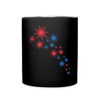 Sternenhimmel In Blau Und Rot - Tasse einfarbig - Schwarz - Vorne